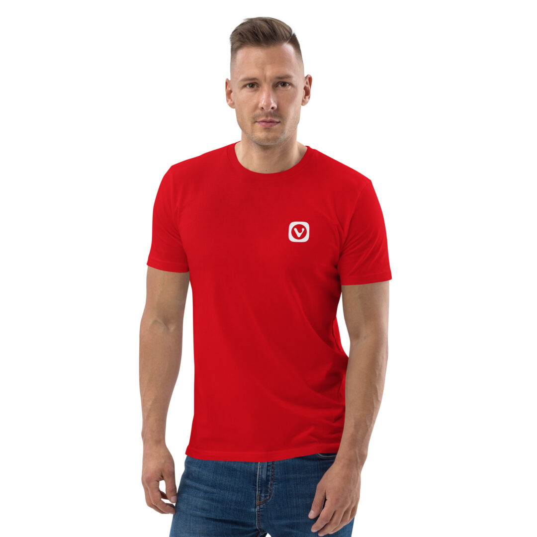 Classic red t-shirt with printed logo